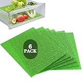 MAXTBEE 6 Pcs Refrigerator Drawer Liners for Fruit and Vegetables Fresher Life Extender,Refrigerator Organizers and Storage, Fridge Shelf Liners(12"x15")
