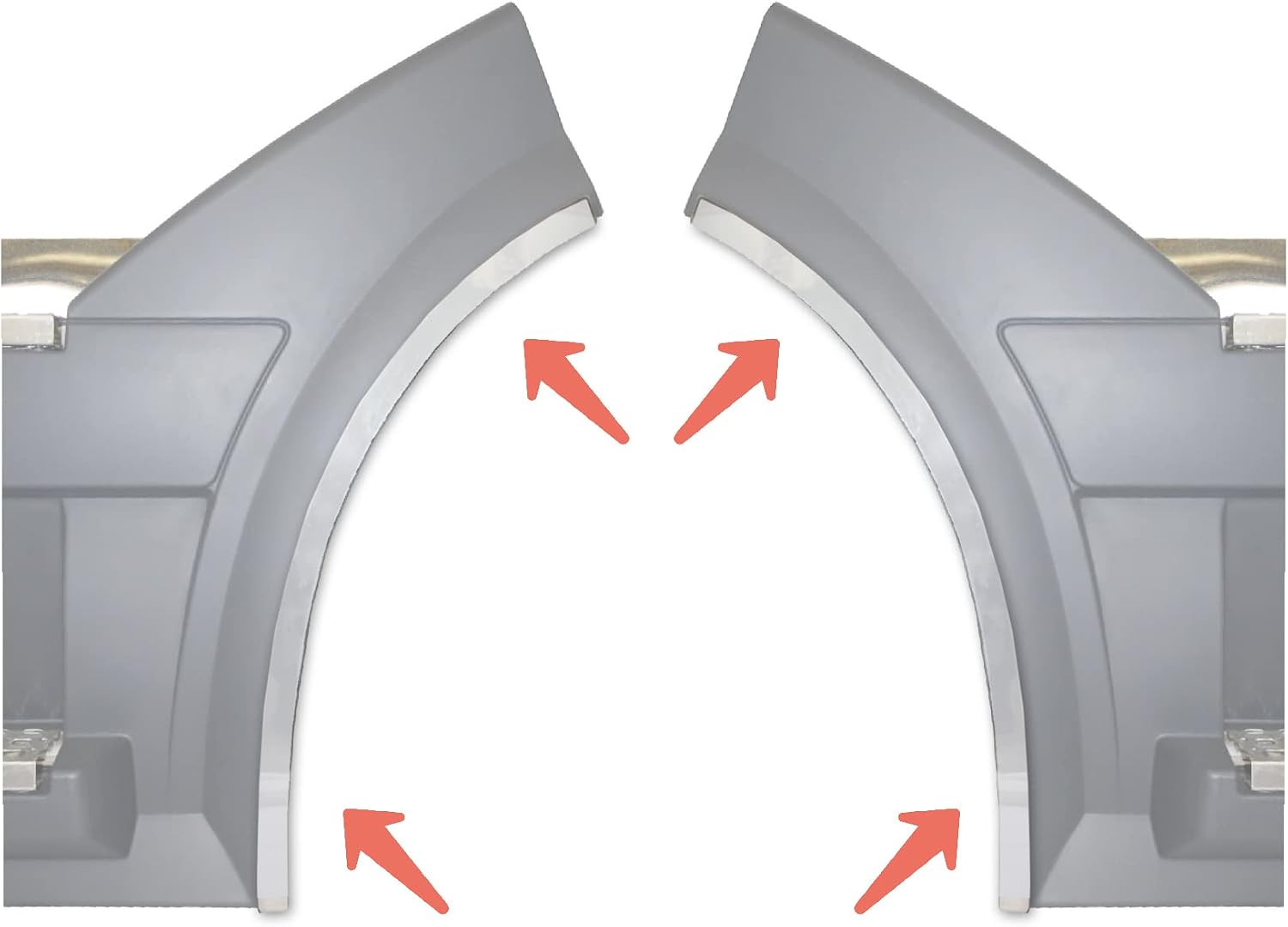 KOZAK Stainless Steel Side Panel Flare Accent Trim Set (Right Passenger and Left Driver Side) Compatible with Volvo VNL 2004-2017 PLUS logo, 2x 22" Windshield Wipers and KOZAK Vest