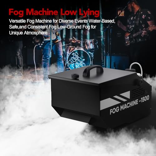 UPGREY Low Lying Fog Machine, máquina de niebla con hielo seco para efectos de niebla baja, con control remoto y cableado miniatura 3