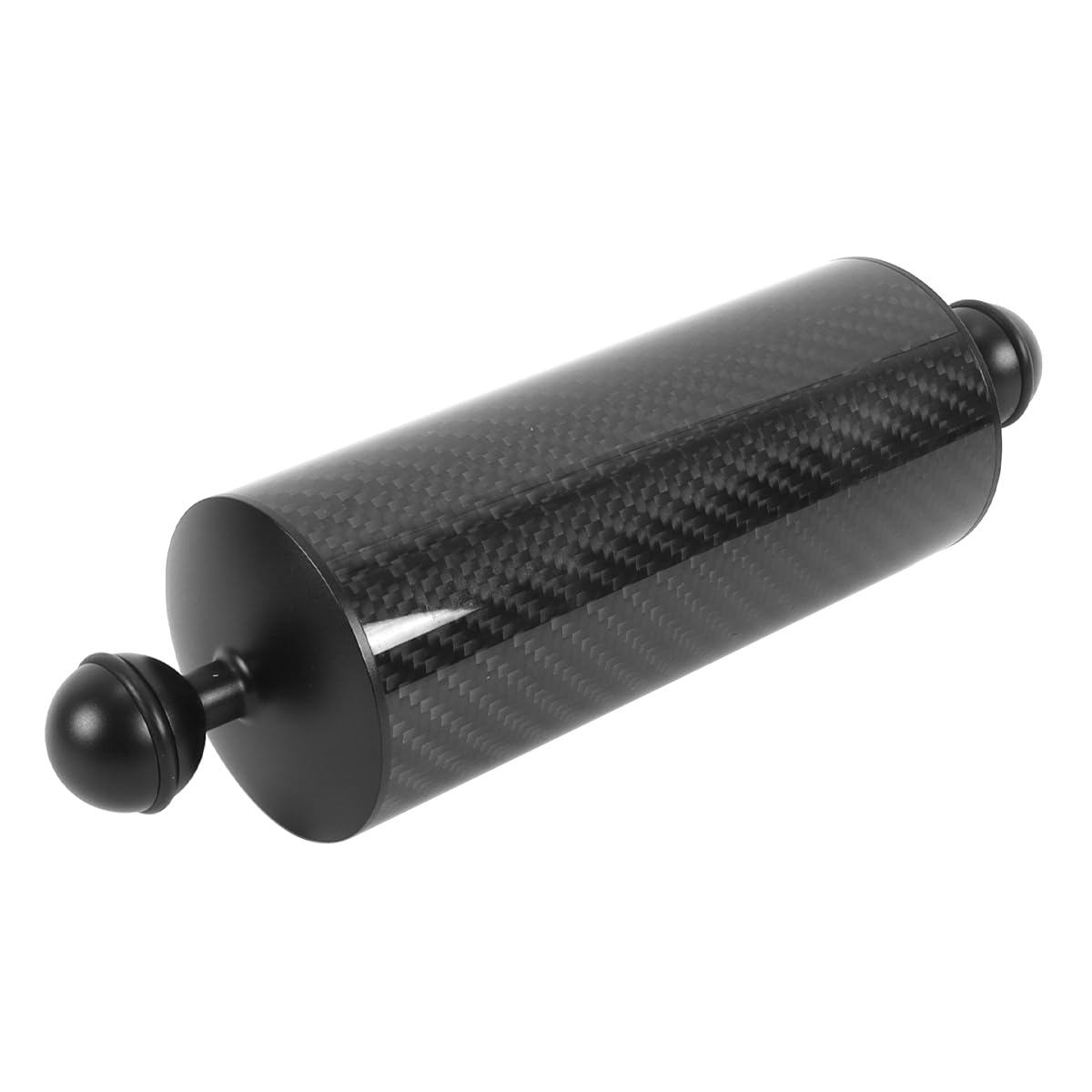 Ludom Bras flottant en fibre de carbone pour système d'éclairage ultra-léger à flottabilité sous-marine de 1 pouce pour plateau de plongée (noir, diamètre 60 mm, 8")
