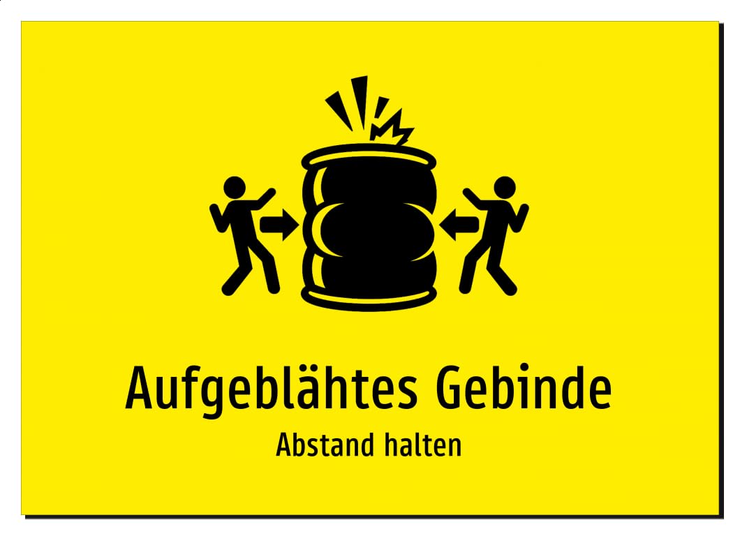 36303-DE-S-08 | Aufgeblähtes Gebinde - Abstand halten | Aluminiumschild A3, 420 x 297mm | mit Symbolgrafik und Text