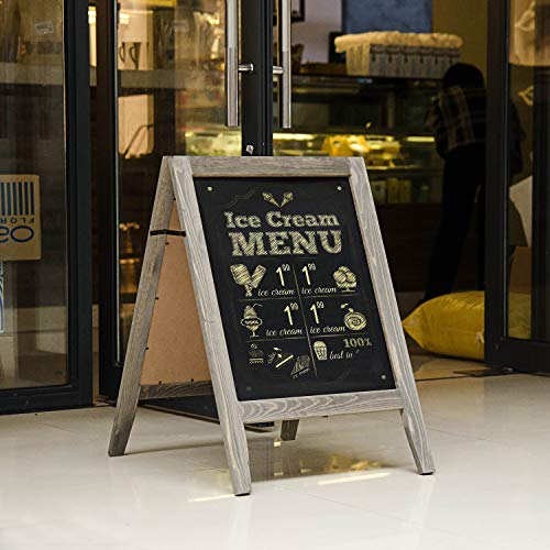 Rustic Vintaged Wooden Freestanding A-Frame Double-Sided Chalkboard Sign/Sturdy Sidewalk Sign Sandwich Board/Outdoor A Frame Chalk Board For Weddings & More! #TOP1
