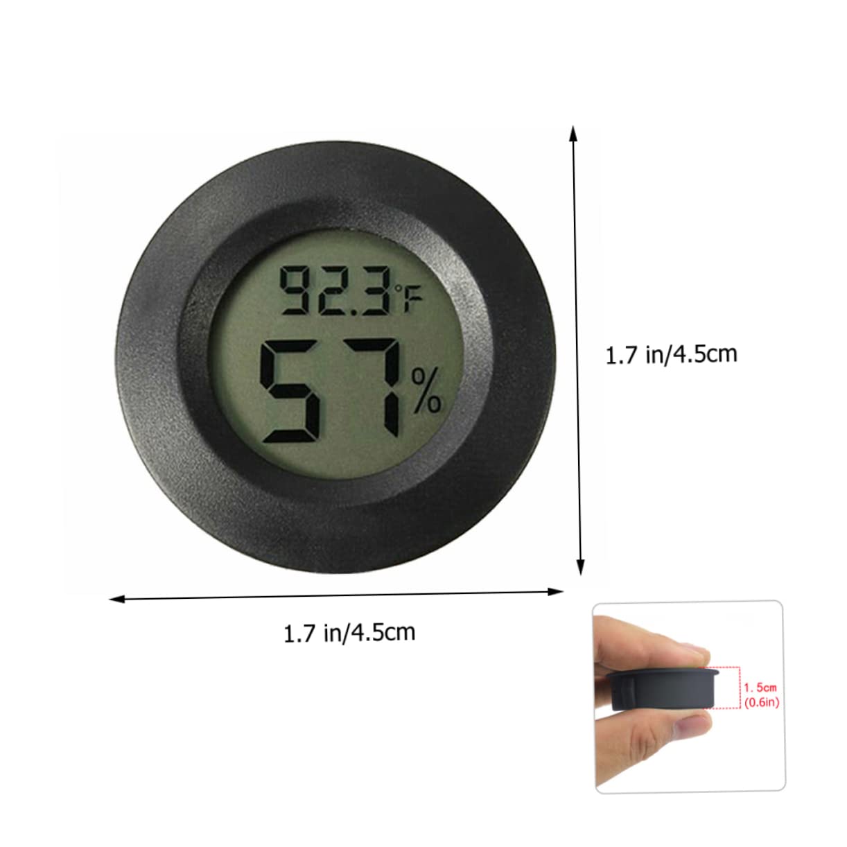 7pcs Digital Temperature Humidity Meter for Reptile Tanks Accurate Hygrometer Thermometer for Bearded Dragons Snakes and Geckos Mini Thermometer LCD Display and Battery