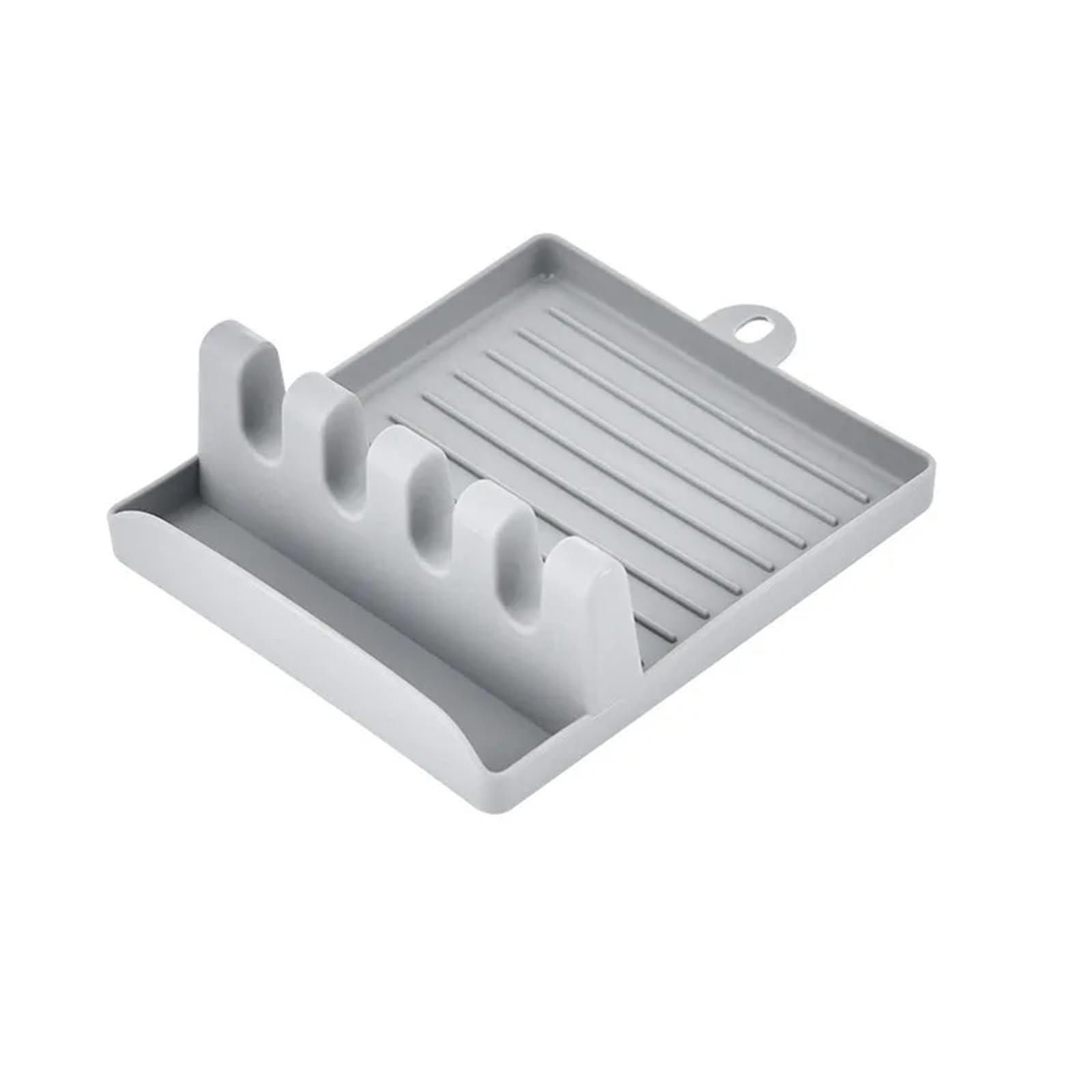 Porte-cuillères et couvercles pour cuisiner sans tacher le plan de travail gris