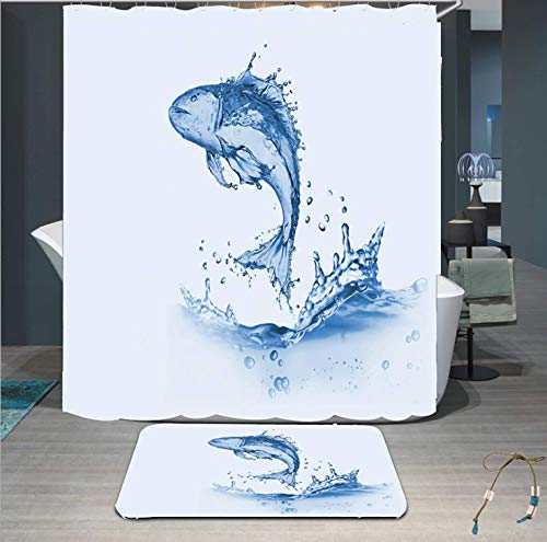 Rideau de douche poisson rouge pour éviter l'eau sur le sol - 6