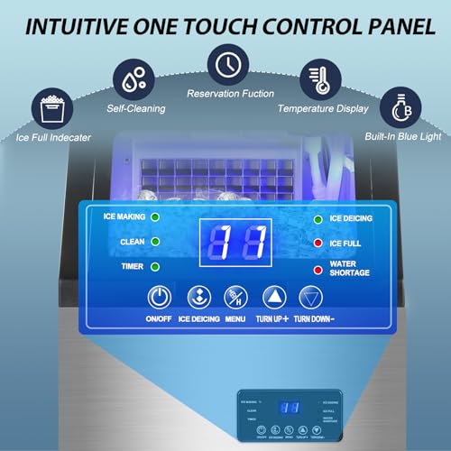 Máquina Fabricadora de Hielo Comercial 140LBS/24H Acero Inox miniatura 7