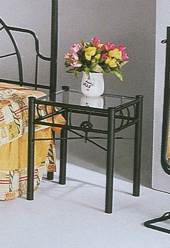Acme Furniture Sunburst Design Black Wrought Iron Metal Nightstand