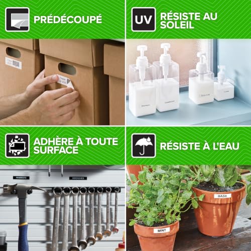 DYMO D1 étiquettes autocollantes authentiques impression en sur fond 12 mm x 7 pour étiqueteuses LabelManager 20 rouleaux - vue 5