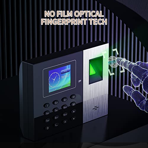 Svantto Time Clock For Employees Small Business With Finger Scan, Rfid, And Pin Punching In One, Offline Intelligent Time Card Machine, [Set-And-Forget] No Monthly Fee #TOP1