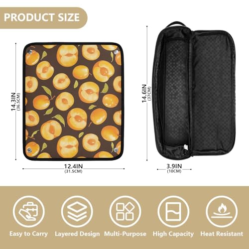 Bolsa de viaje Yellow Nectarines Hot Hair Tools con tapete para plancha resistente al calor, impermeable, organizador de viaje para planchas, rizadores y secadores para mujeres miniatura 4