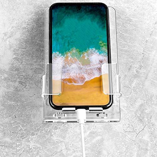Jzmyxa Bath&Shower Cell Phone Stand Holder-Handset Bracket-Suction Cup Bracket -Suction Cup Holder, Holder's Tray Mounted With Two Strong Suction Cups Suit For Most Cell Phones #TOP3
