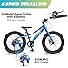 Glerc Mars Kids Mountain Bike, 20 Inch Fat Tire Bike for Teen Ages 6-12 Year Old, Bicycle with 2.8-Inch Wide Tires and 6 Speed Drivetrain, Blue