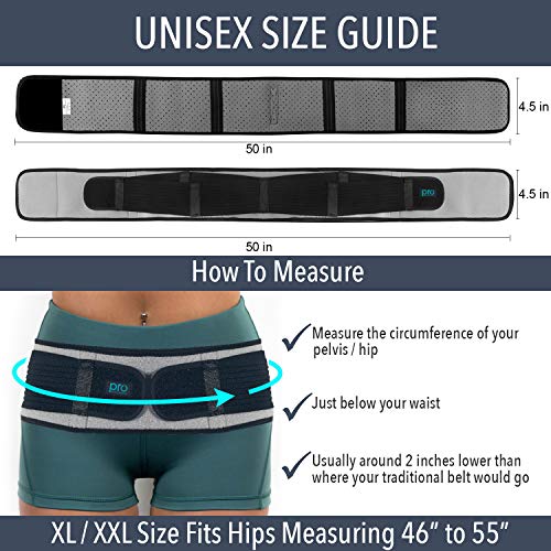 Sacroiliac Hip Belt For Women & Men That Alleviate Sciatica, Lower Back & Lumbar Pain Relief. Diamond Back Brace Provides Si Joint Pelvic Support, Nerve Compression & Stability Anti-Slip (Xl/Xxl Size) #TOP4
