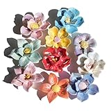 Lanyani 10 Pieces Iridescent Ceramic Blossom for Mosaic Crafts, Mixed Bright Color Porcelain Floral Flower Mosaic Tiles Embellishments for Art Craft