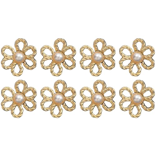Streysisl Tensor de cintura para vaqueros, juego de 8 broches de botón de flores, hebilla de cierre ajustable desmontable para dar forma a la cintura, accesorio de casual