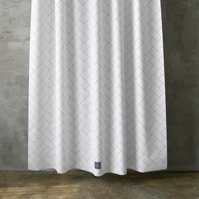 Miniatura 4 de Cortina de ducha hecha en Corea, sin costuras, resistente al agua, (71 pulgadas de ancho x 74 pulgadas de largo), incluye 12 ganchos de plástico