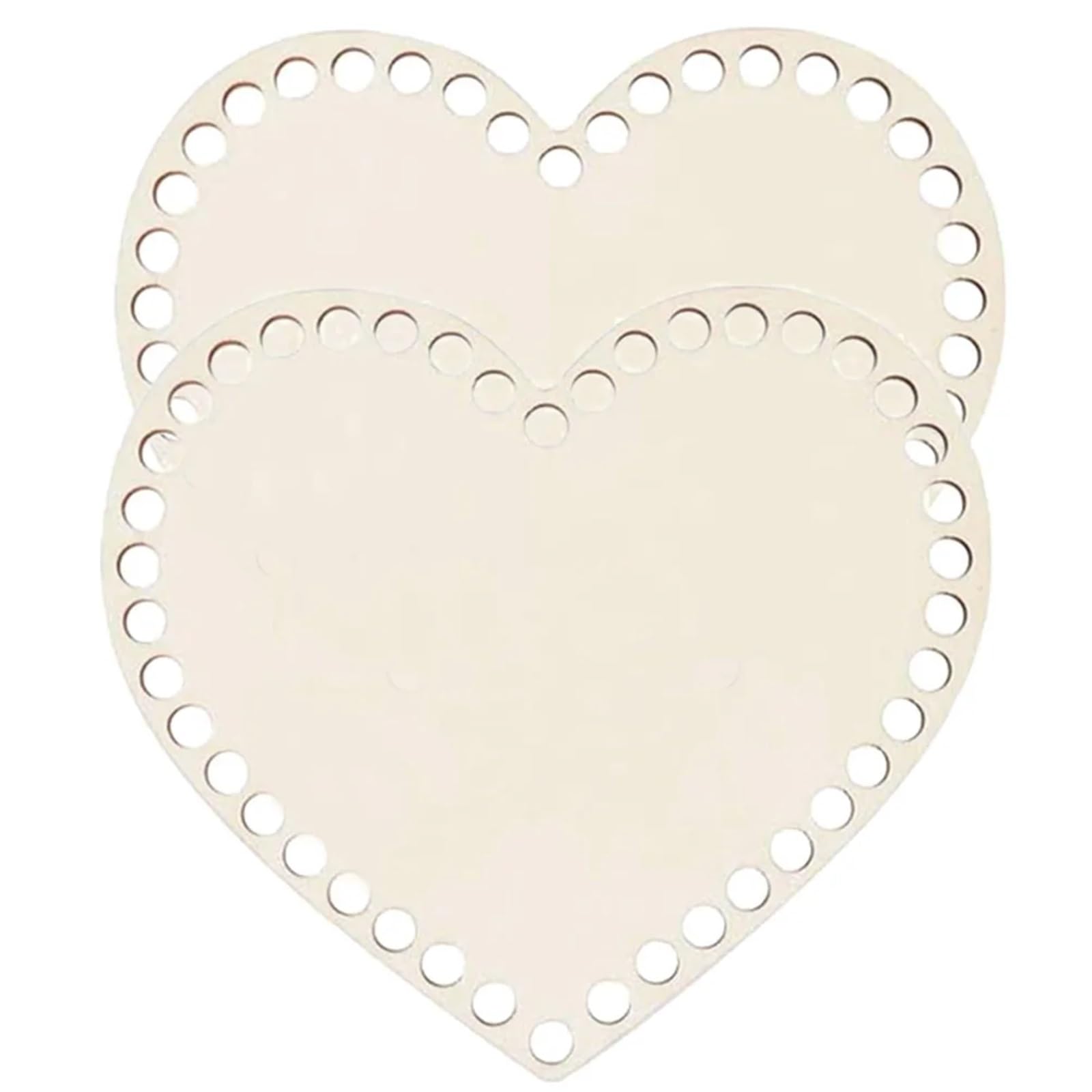 Xinglongs Wooden Basket Bottom 6Pcs Heart-Shaped Wooden Basket Crochet Base DIY Weaving Bottom Woven Baskets Bag Bases Accessory Crocheting