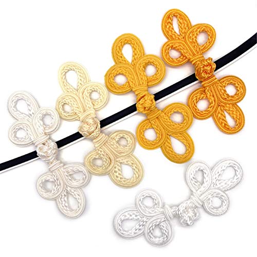 Evago 10 Pairs Chinese Knots Frog Buttons Closure Sewing Fasteners For Sweater Cloak Coats Scarf Cardigan And Costumes Outfit Sewing, Yellow Gold #TOP3