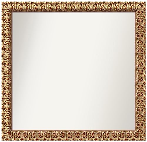 Amanti Art Gold Wall & Bathroom Mirror for Over Sink, 26x27 Small Mirror
