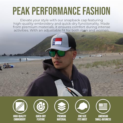 Image of International Tie State Hat for Men and Women, Adjustable Snapback Trucker Baseball Cap with Embroidered Patch
