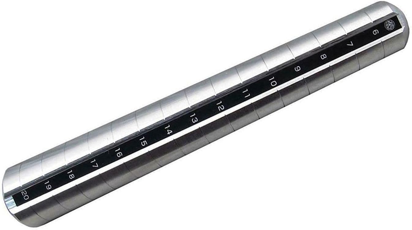PMC Precious Metal Clay Jewelry Making Aluminum Ring Mandrel, with Japanese Sizes 6-20, for Shaping & Measuring Silver Art Clay