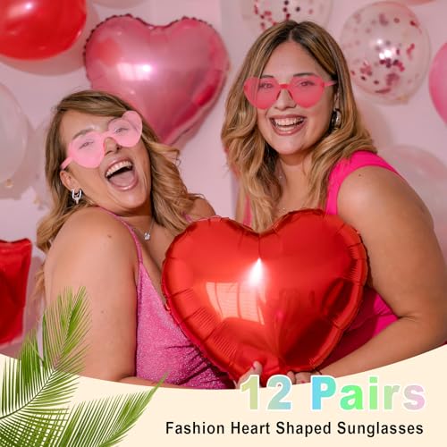 Image of Heart Sunglasses 12 /18 /24 Pcs Heart Shaped Glasses for Women Cute Funny Party Glasses Party Favors Accessories