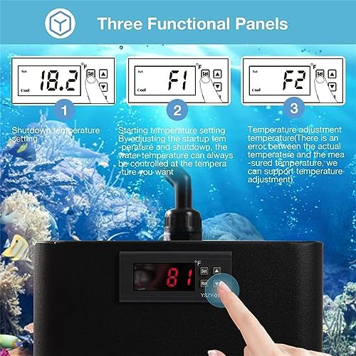 Aquarium Water Chiller - Efficient Cooling System for Fresh & Saltwater Tanks, Ideal for Axolotl & Marine Fish, Adjustable Temperature Control, Quiet Operation.