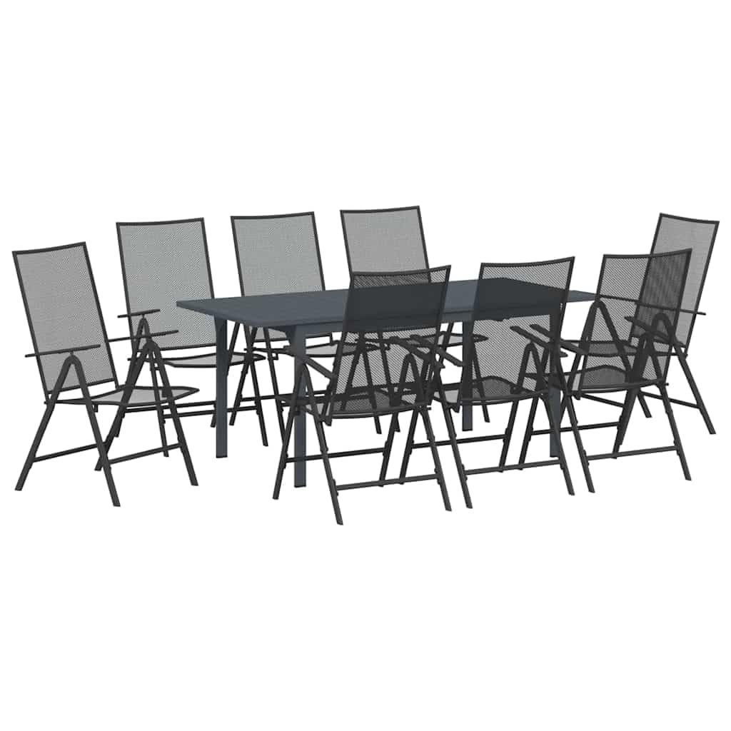 malowana proszkowo rama antracytowa zestaw ogrodowy 180 x 80 x 74 cm