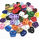 [Emparejamiento asequible] Hemos combinado 100 candados de cuerda de plástico de doble orificio con colores aleatorios para que pueda sujetar su ropa, mochilas, cordones de zapatos, etc en su vida diaria.