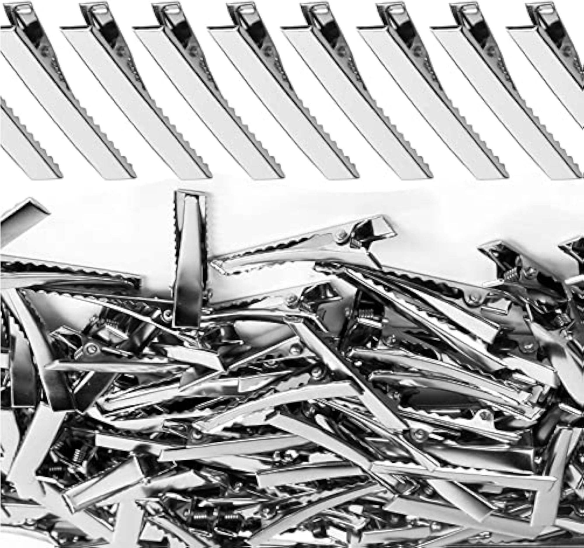 Mix Size Black Metal Hair Alligator Clips, Pack of 150