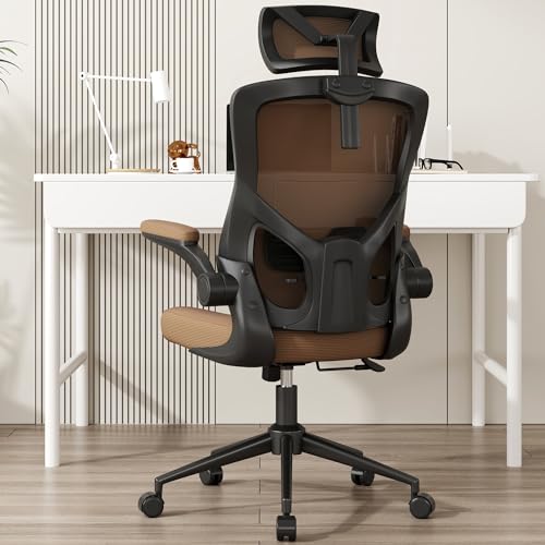 CYKOV Ergonomic Office Chair with Adjustable Headrest & Lumbar Support - High Back Desk Chair with Flip-Up Arms, 360 Swivel Executive Computer Task Chair by CYKOV - Used condition - CA$156.75