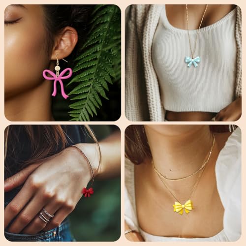 Image of ORIGACH 19 Pcs Bow Theme Polymer Clay Cutters Set Flower Heart Star Earring Clay Cutter DIY Craft Supplies for Earring and Jewelry Making