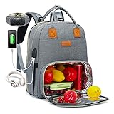 【Lonchera y diseño de enfriador a prueba de fugas】La mochila para almuerzo con un compartimento térmico aislado, no solo mantiene la comida caliente, sino que también mantiene las bebidas frías alrededor de 3 a 5 horas. Material de forro de alta calidad que hace que sea fácil de limpiar y mantiene la comida fresca, te permite disfrutar de deliciosos alimentos en cualquier momento. Tamaño del compartimento refrigerador: 32 x 17 x 19 cm