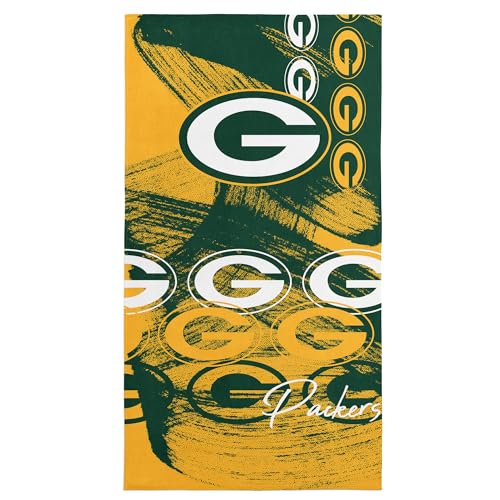 Northwest NFL Green Bay Packers Oversized Microfiber Beach Towel, 40 x 72 Inches – Quick Dry, Sand Resistant, Lightweight, Highly Absorbent, Distorter Design
