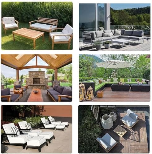 Waterproof Rattan Patio Cushion Covers - 6pcs Removable Seat Pads for Indoor/Outdoor Furniture, 23x60x55cm, Durable & Stylish Chair Accessories