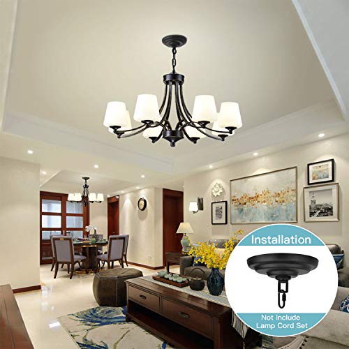 Helunsi Canopy Kit, Black Canopy Light Kit, 5-3/8" Dia Canopy Kit For Chandelier Or Pendant Light Fitting Accessory, Diy Creative Swag Lighting Fixtures(1Pcs) #TOP2