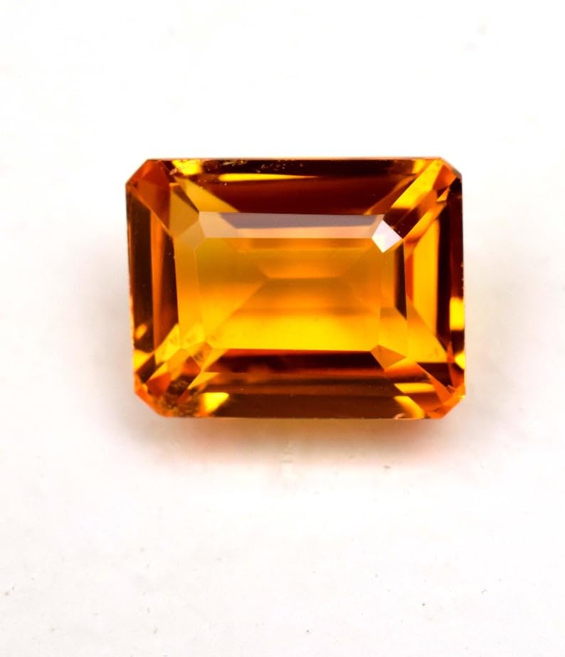 Citrine naturelle rectangulaire pour pendentif unique à offrir en cadeau