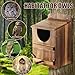 Yaoyiizy Owl House, Barn Owl Nesting Box with Bird Stand and Wood Shavings, Large Wooden Screech Nesting Box for Outside, Nest Box for Wild Birds, Barn, Screech, Eagle, 1 Set