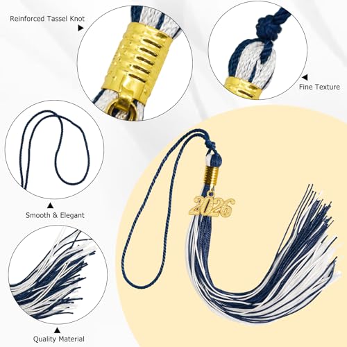 Image of GraduationMall Single&Multiple Color Graduation Tassel with 2026 Year Charm 9 inch