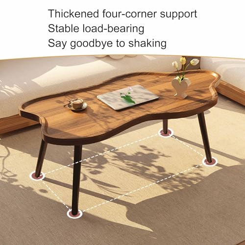 Table d'appoint irrégulière blanche en bois avec grands pieds robustes - 5
