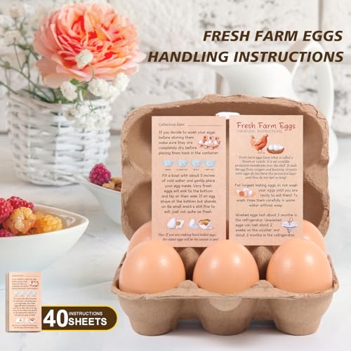 Image of DecarDamai 40 Pack Half Dozen Egg Cartons Bulk 6 Count, Empty Natural Paper Pulp Egg Cartons Reusable, Strong Sturdy Design Made from Natural Cardboard.