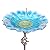 Bird Baths for Outdoors, Glass Birdbaths Outdoor Garden Birdfeeder with Metal Stake Blue (Height:31inch)