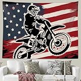 Sanzugh Motocross American Flag Tapestry, Cool...
