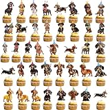 Dachshund Birthday Decorations Party Kit - 40 Pcs Weiner Dog Cupcake Toppers Picks Cake Decor For Funny Pet Puppy Bday Party Supplies