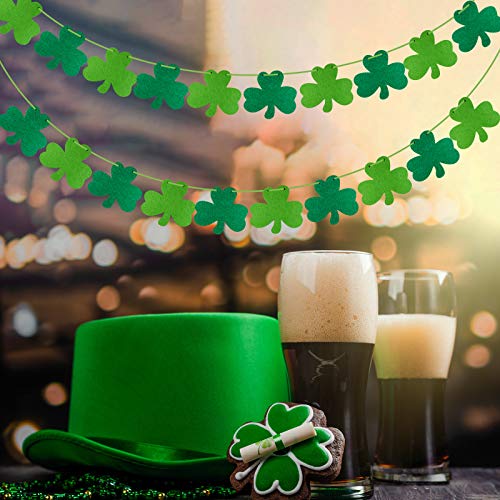 SKNONO Felt Shamrock Clover Garland Banner, St. Patrick \'s Day Banner Decorations, St. Patrick\'s Day Irish Party Supplies - Thumbnail 3