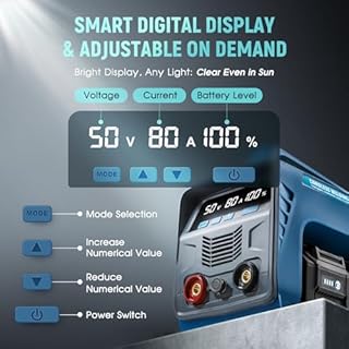 Cordless Welding Machine Upgraded Battery Powered Welder Machine MMA 160A 110V with 4 Batteries Portable LED Display Digital IGBT Inverter Stick Welder Hot Start Portable MMA ARC Welder Machine