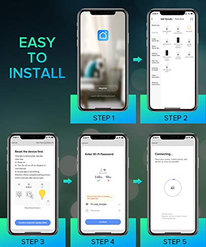 3Stone Smart Light Bulbs, 100W Equivalent Wifi Led Color Changing Bulb Dimmable 2700K-6500K Rgbcw, Works With Alexa, Google Home 2.4Ghz Only, A21 10W E26 Tunable White, No Hub Required 1 Pack #TOP5