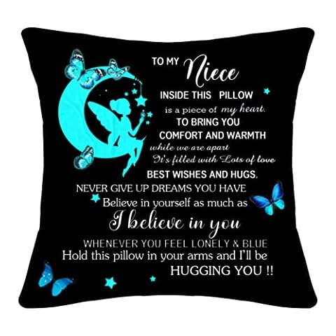 Bommex Niece Gifts from Auntie Uncle Niece Cushion Covers Throw Pillow Covers Birthday Gifts (niece) Cover