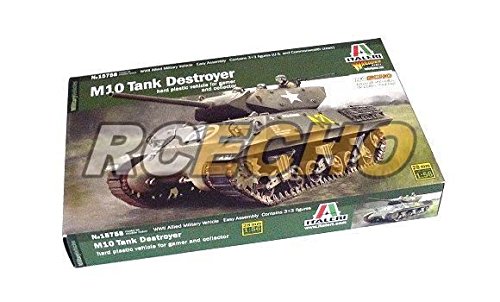 RCECHO® ITALERI Military Model 1/56 M10 Tank Destroyer Scale Hobby 15758 T5758 with 174; Full Version Apps Edition