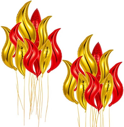 16 Pcs Fire Balloon 24 Inch Firefighter Birthday Party Decorations Fire Truck Birthday Party Supplies Fake Campfire for Hunting Fireman Party Supplies Fire Truck Birthday Party
